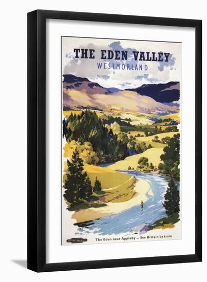 Appleby, England - Fisherman in the Eden Valley British Railways Poster-Lantern Press-Framed Art Print