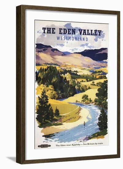 Appleby, England - Fisherman in the Eden Valley British Railways Poster-Lantern Press-Framed Art Print