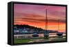 Appledore August Sunset-Terry Mathews-Framed Stretched Canvas