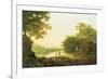 Applepickers, by a Cottage in a Wooded Landscape with Chichester Beyond-George Smith-Framed Giclee Print