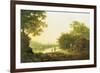 Applepickers, by a Cottage in a Wooded Landscape with Chichester Beyond-George Smith-Framed Giclee Print