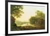 Applepickers, by a Cottage in a Wooded Landscape with Chichester Beyond-George Smith-Framed Giclee Print