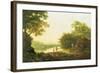 Applepickers, by a Cottage in a Wooded Landscape with Chichester Beyond-George Smith-Framed Giclee Print