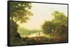 Applepickers, by a Cottage in a Wooded Landscape with Chichester Beyond-George Smith-Framed Stretched Canvas