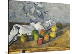 Apples and a Napkin-Paul Cézanne-Stretched Canvas