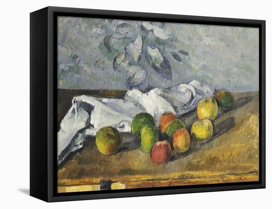 Apples and a Napkin-Paul Cézanne-Framed Stretched Canvas