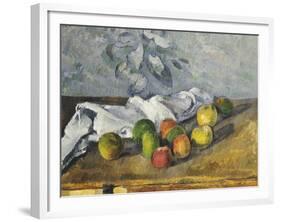 Apples and a Napkin-Paul Cézanne-Framed Giclee Print