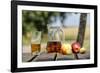 Apples and apple juice, Saargau, Rhineland-Palatinate, Germany, Europe-Hans-Peter Merten-Framed Photographic Print