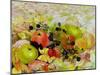 Apples and Blackberries on Autumn Leaves-Joan Thewsey-Mounted Giclee Print