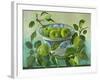 Apples and blue Bowl-Cristiana Angelini-Framed Giclee Print