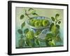 Apples and blue Bowl-Cristiana Angelini-Framed Giclee Print