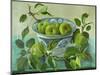 Apples and blue Bowl-Cristiana Angelini-Mounted Premium Giclee Print