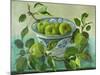 Apples and blue Bowl-Cristiana Angelini-Mounted Giclee Print