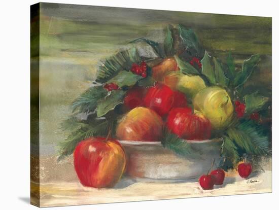 Apples and Holly-Carol Rowan-Stretched Canvas
