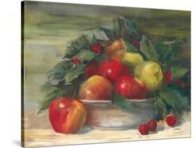 Apples and Holly-Carol Rowan-Stretched Canvas