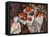 Apples and Oranges-Paul C?zanne-Framed Stretched Canvas