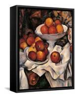 Apples and Oranges-Paul Cézanne-Framed Stretched Canvas