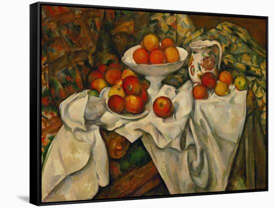 Apples and Oranges-Paul Cézanne-Framed Stretched Canvas