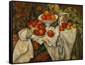 Apples and Oranges-Paul Cézanne-Framed Stretched Canvas