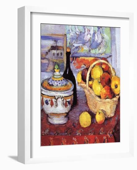 Apples Bottle and Tureen-Paul C?zanne-Framed Art Print