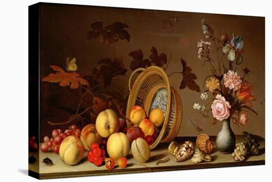 Apples, Cherries, Grapes, Plums and a Vase of Flowers-Ast-Stretched Canvas