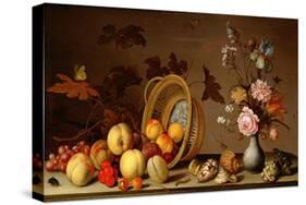 Apples, Cherries, Grapes, Plums and a Vase of Flowers-Ast-Stretched Canvas