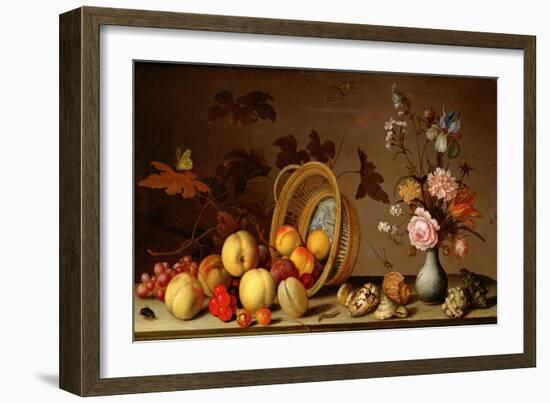 Apples, Cherries, Grapes, Plums and a Vase of Flowers-Ast-Framed Giclee Print