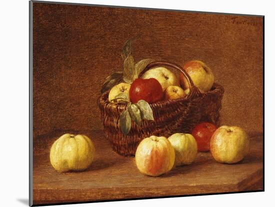Apples in a Basket on a Table-Henri Fantin-Latour-Mounted Giclee Print