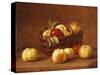 Apples in a Basket on a Table-Henri Fantin-Latour-Stretched Canvas