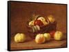 Apples in a Basket on a Table-Henri Fantin-Latour-Framed Stretched Canvas