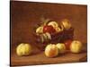 Apples in a Basket on a Table-Henri Fantin-Latour-Stretched Canvas