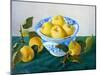 Apples in a Blue Bowl, 2014-Cristiana Angelini-Mounted Premium Giclee Print