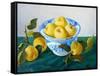 Apples in a Blue Bowl, 2014-Cristiana Angelini-Framed Stretched Canvas