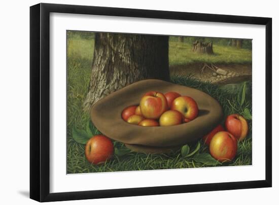 Apples in a Brown Hat-Thomas Birch-Framed Giclee Print