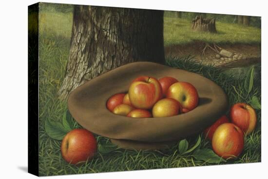 Apples in a Brown Hat-Thomas Birch-Stretched Canvas