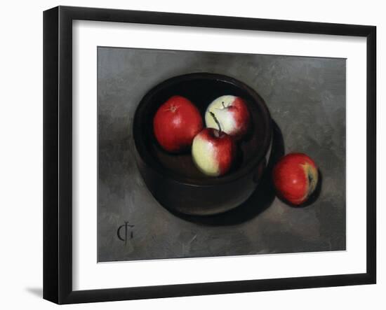 Apples in an Ebony Bowl, 2008-James Gillick-Framed Giclee Print