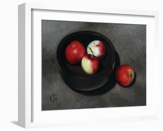 Apples in an Ebony Bowl, 2008-James Gillick-Framed Giclee Print