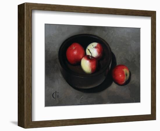 Apples in an Ebony Bowl, 2008-James Gillick-Framed Giclee Print