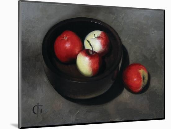 Apples in an Ebony Bowl, 2008-James Gillick-Mounted Giclee Print