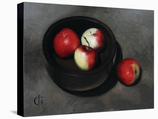 Apples in an Ebony Bowl, 2008-James Gillick-Stretched Canvas