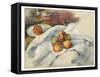Apples on a Cloth, C.1885 (Oil on Canvas)-Paul Cezanne-Framed Stretched Canvas
