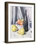 Apples, Pears and a Black Bottle on a Draped Table, C.1928-Samuel John Peploe-Framed Giclee Print