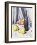 Apples, Pears and a Black Bottle on a Draped Table-Samuel John Peploe-Framed Premium Giclee Print