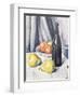 Apples, Pears and a Black Bottle on a Draped Table-Samuel John Peploe-Framed Premium Giclee Print