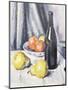 Apples, Pears and a Black Bottle on a Draped Table-Samuel John Peploe-Mounted Premium Giclee Print