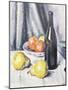 Apples, Pears and a Black Bottle on a Draped Table-Samuel John Peploe-Mounted Giclee Print