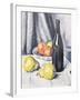 Apples, Pears and a Black Bottle on a Draped Table-Samuel John Peploe-Framed Giclee Print