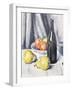 Apples, Pears and a Black Bottle on a Draped Table-Samuel John Peploe-Framed Giclee Print