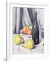 Apples, Pears and a Black Bottle on a Draped Table-Samuel John Peploe-Framed Giclee Print