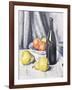 Apples, Pears and a Black Bottle on a Draped Table-Samuel John Peploe-Framed Giclee Print